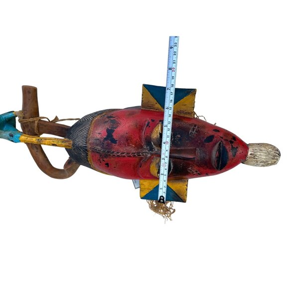 African Tribal Guru Mask worn to Increase Fertility 1980 Tribe Wall Art - Picture 12 of 16